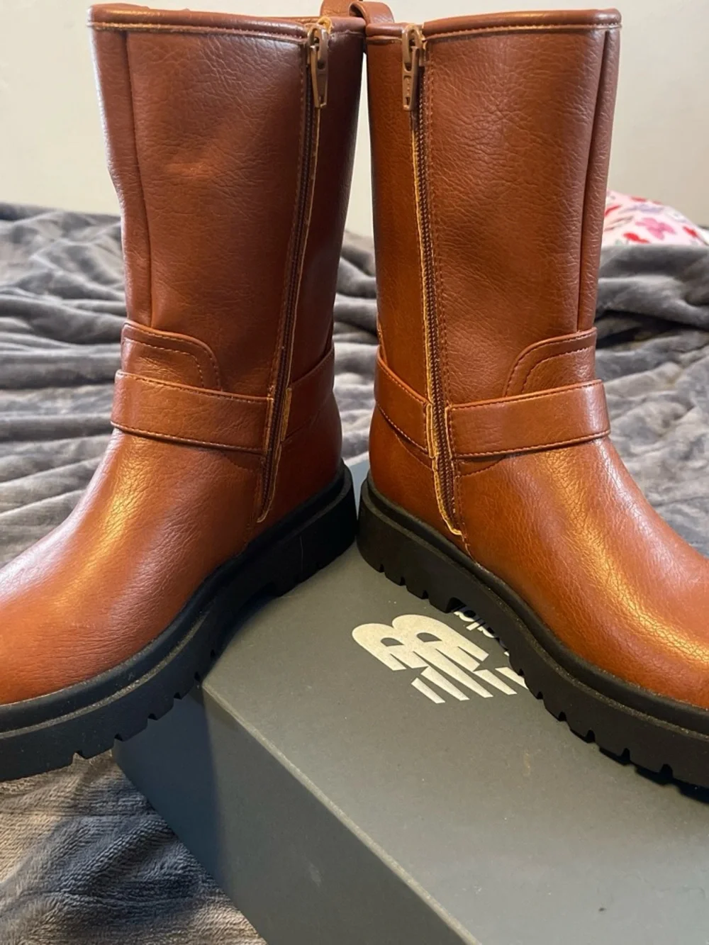 GAP Brown Girls' Mid-Calf Buckle Boots